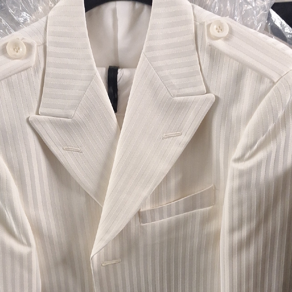 Classic White Striped Kids Tuxedo Set
